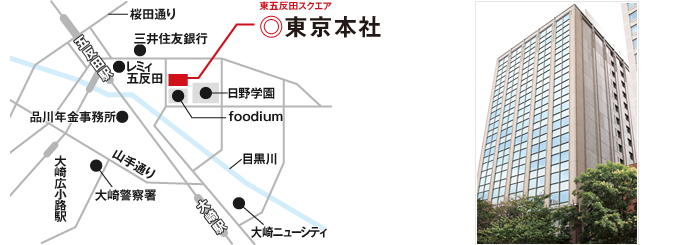 エイピーピー・ジャパン　東京本社への地図